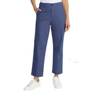 New G. H. Bass & Co. Chino Ankle Pant Blue Cotton Soft NWT 14